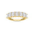 2CTW Emerald Shaped Lab Grown Diamond (F/VVS) Seven Stone Band Ring in 14K Gold