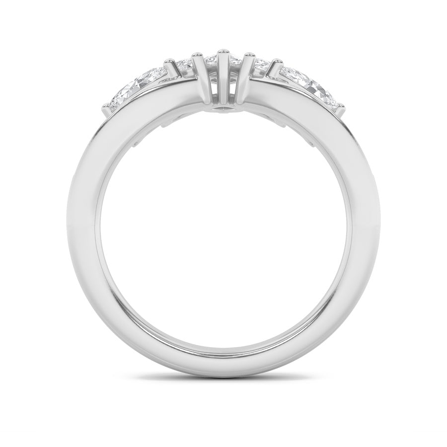 1.5CTW Marquise Shaped Lab Grown Diamond (F/VVS) Fancy Contour Ring in 14K Gold