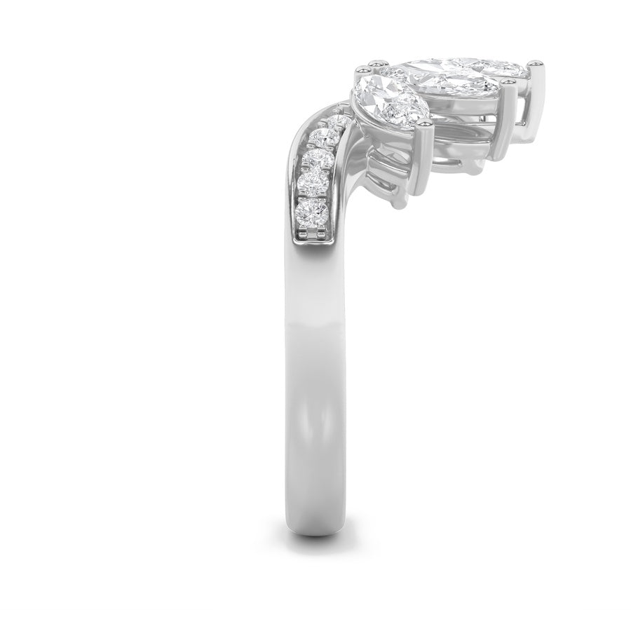 1.5Cttw Marquise Shaped Lab Grown Diamond (F/VVS)Fancy Contour Ring in 14K Gold