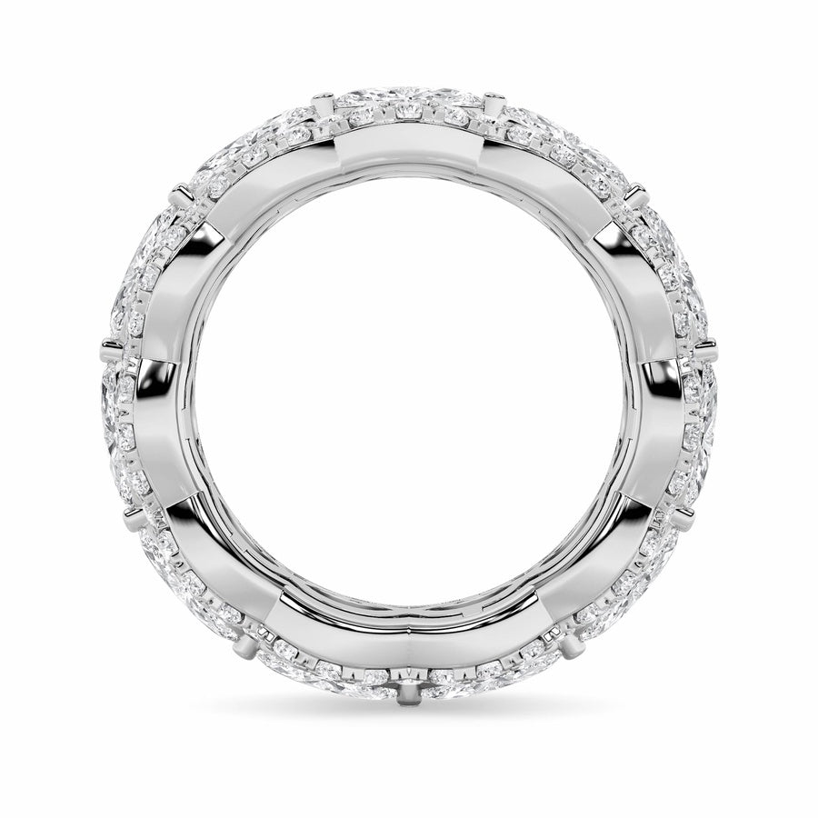 4CTW Marquise Shaped Lab Grown Diamond (F/VVS) Eternity Band Ring in 14K Gold