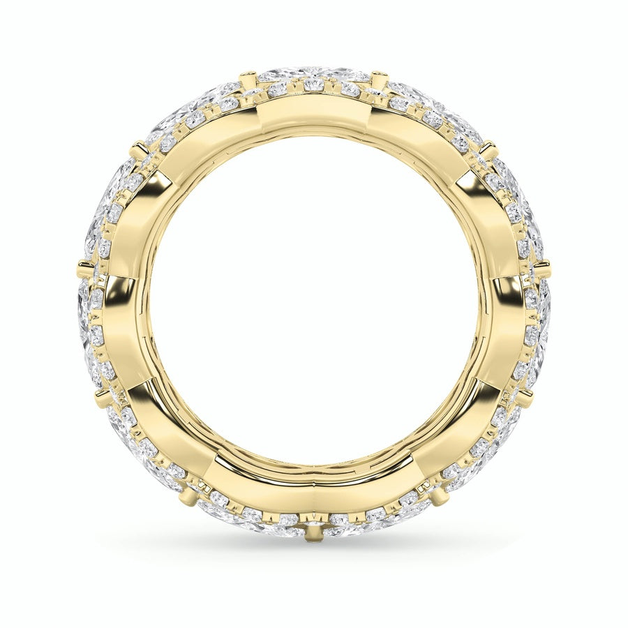 4CTW Marquise Shaped Lab Grown Diamond (F/VVS) Eternity Band Ring in 14K Gold