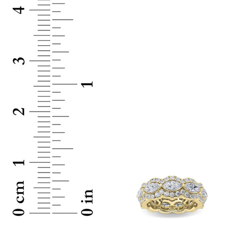4CTW Marquise Shaped Lab Grown Diamond (F/VVS) Eternity Band Ring in 14K Gold