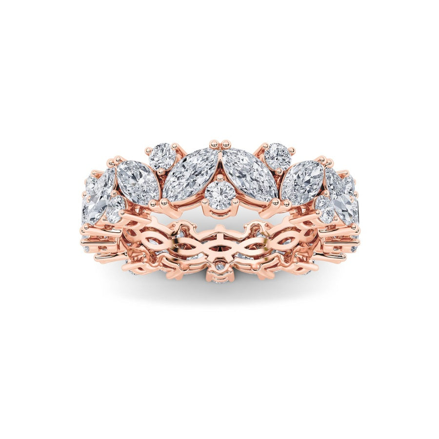 3CTW Marquise Shaped Lab Grown Diamond (F/VVS) Eternity Band Ring in 14K Gold