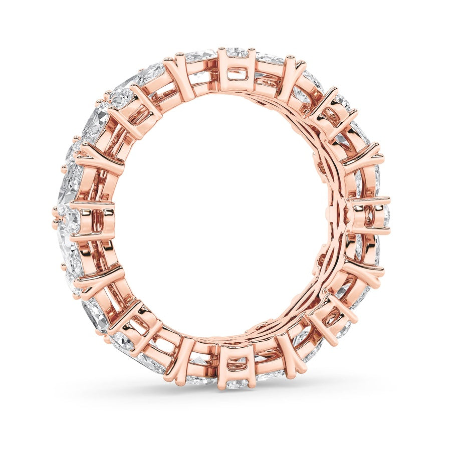 3CTW Marquise Shaped Lab Grown Diamond (F/VVS) Eternity Band Ring in 14K Gold