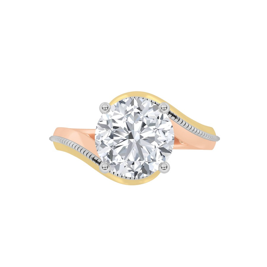 2CTW Round Shaped Lab Grown Diamond (F/VS) Solitaire Engagement Ring in 14K Gold