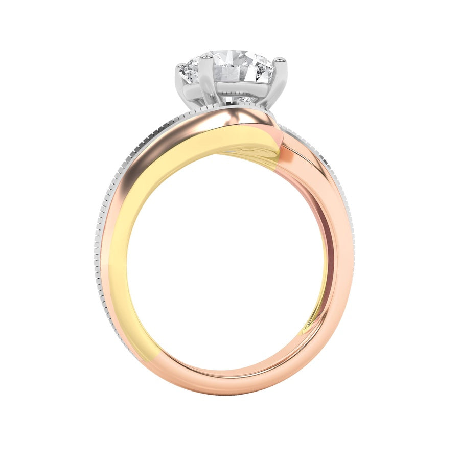 2CTW Round Shaped Lab Grown Diamond (F/VS) Solitaire Engagement Ring in 14K Gold