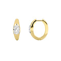 2CTW Oval Shaped Lab Grown Diamond (G/VS) Huggie Earrings in 10K Gold