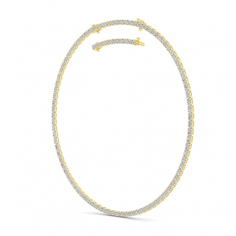 25CTW Oval Shaped Lab Grown Diamond Tennis Necklace in 14K Gold (F/VS)