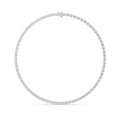 36CTW Oval Shaped Lab Grown Diamond Tennis Necklace in 14K Gold (F/VS)