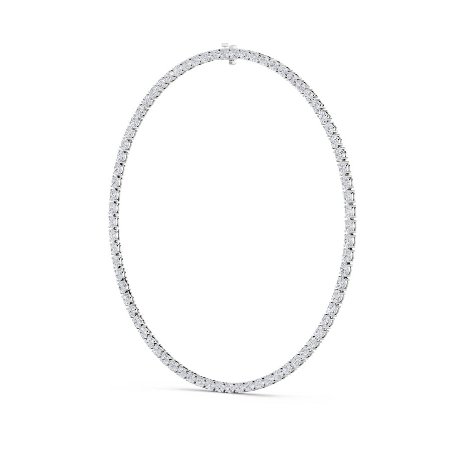 36Cttw Oval Shaped Lab Grown Diamond Tennis Necklace in 14K Gold (F/VS)