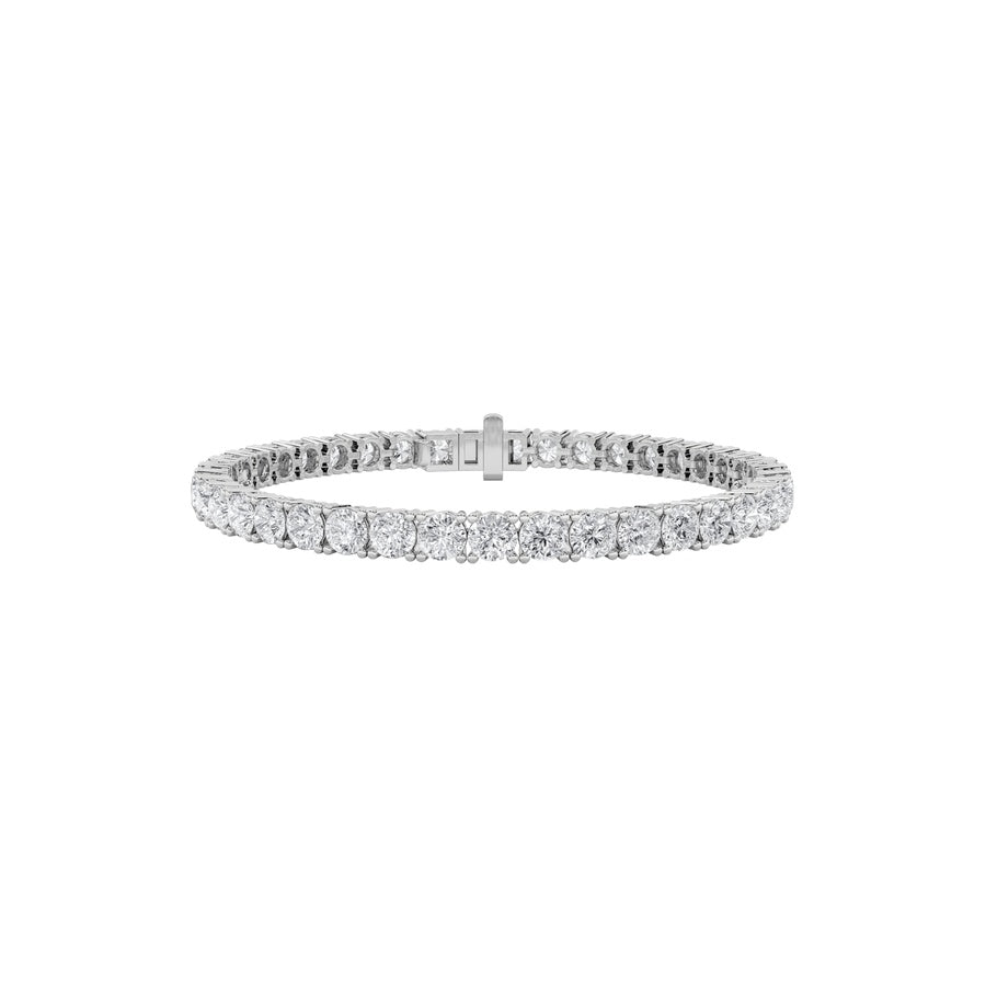 7CTW Round Shaped Lab Grown Diamond Tennis Bracelet in 14K Gold (F/VS)