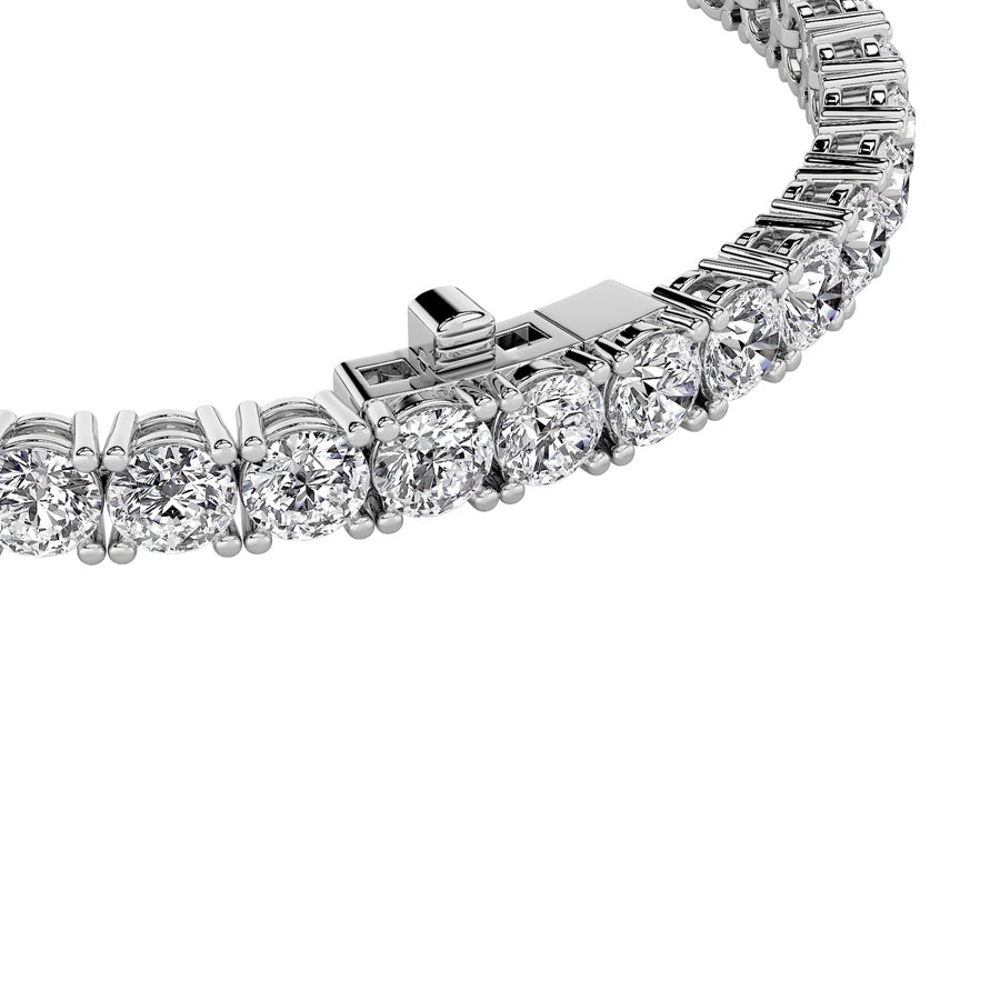 7CTW Round Shaped Lab Grown Diamond Tennis Bracelet in 14K Gold (F/VS)