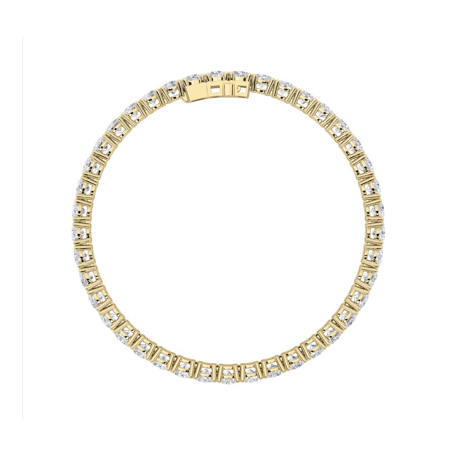 7CTW Round Shaped Lab Grown Diamond Tennis Bracelet in 14K Gold (F/VS)