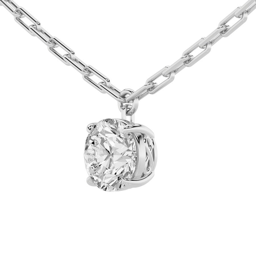 2CTW Round Shaped Lab Grown Diamond (F/VS) Strata Chic Collection Necklace in 14K Gold