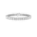 10CTW Emerald Shaped Lab Grown Diamond (F/VS) Bracelet in 14K Gold