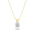 1CTW Oval Shaped Lab Grown Diamond (F/VS) Split Bale Solitaire Pendant in 14K Gold