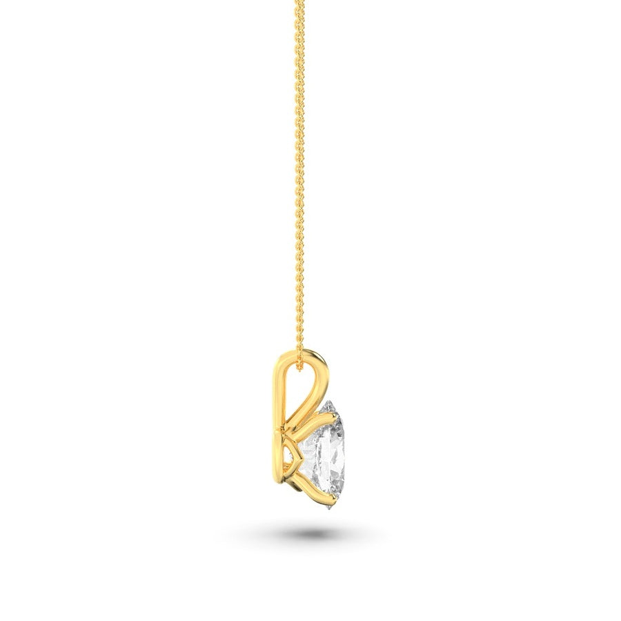 1CTW Oval Shaped Lab Grown Diamond (F/VS) Split Bale Solitaire Pendant in 14K Gold