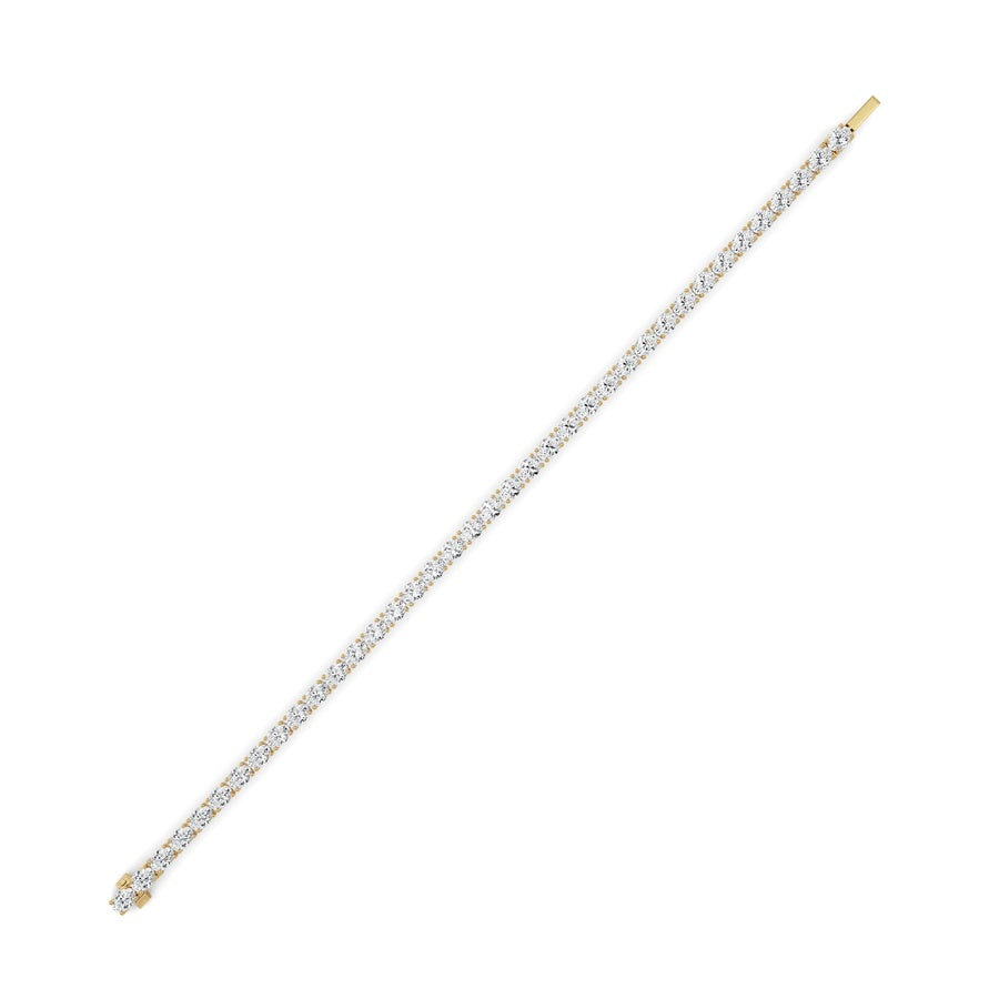 7CTW Oval Shaped Lab Grown Diamond (F/VS) Tennis Bracelet in 14K Gold