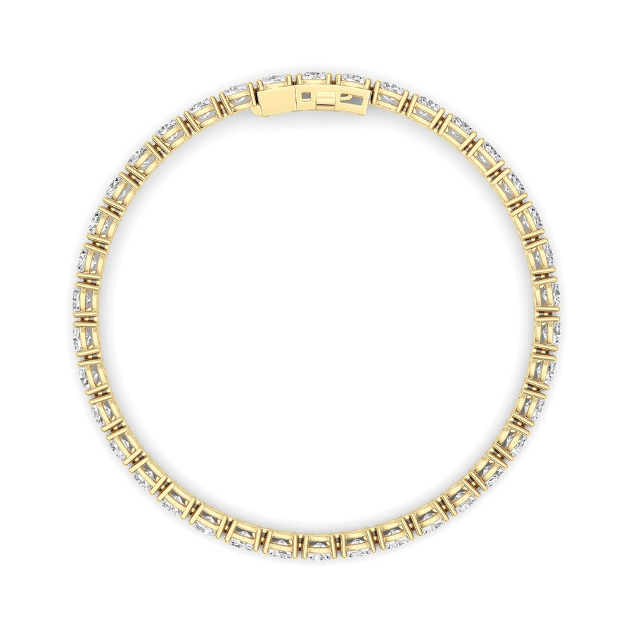 7CTW Oval Shaped Lab Grown Diamond (F/VS) Tennis Bracelet in 14K Gold