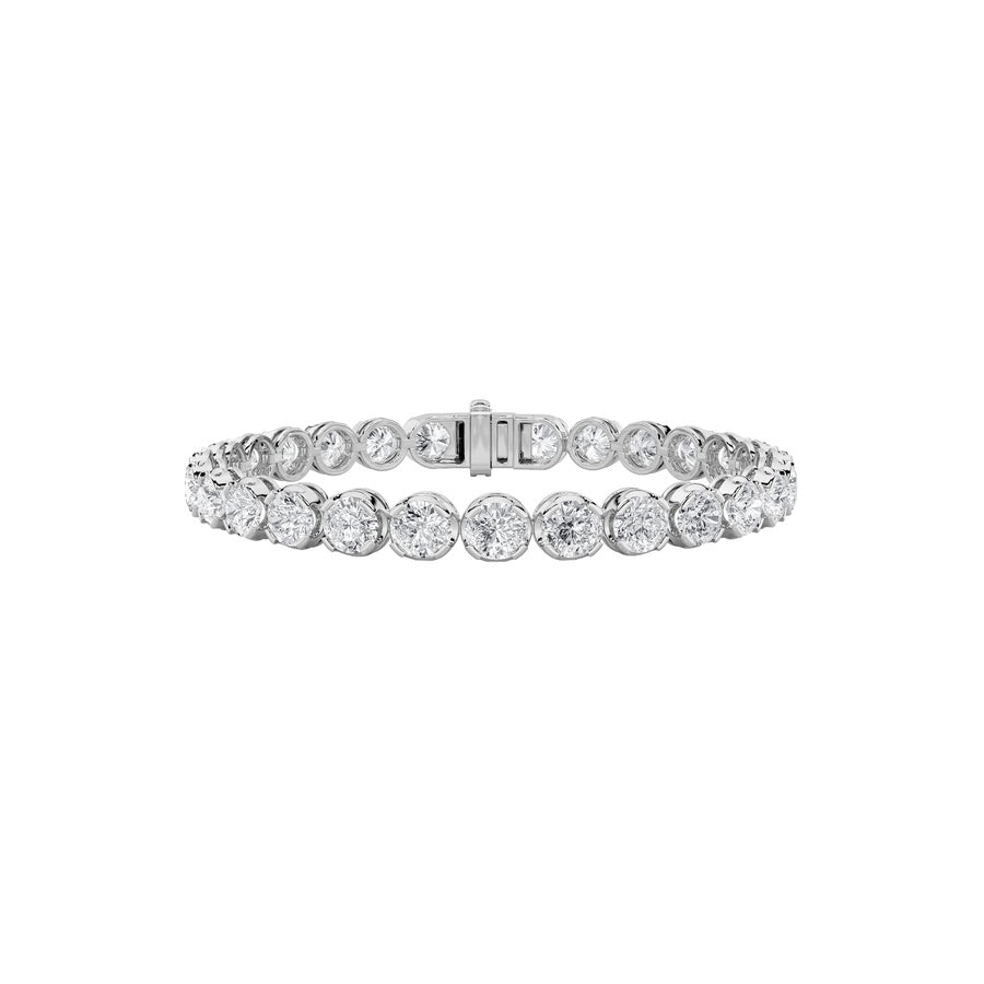 15CTW Round Shaped Lab Grown Diamond (F/VS) Bracelet in 14K Gold