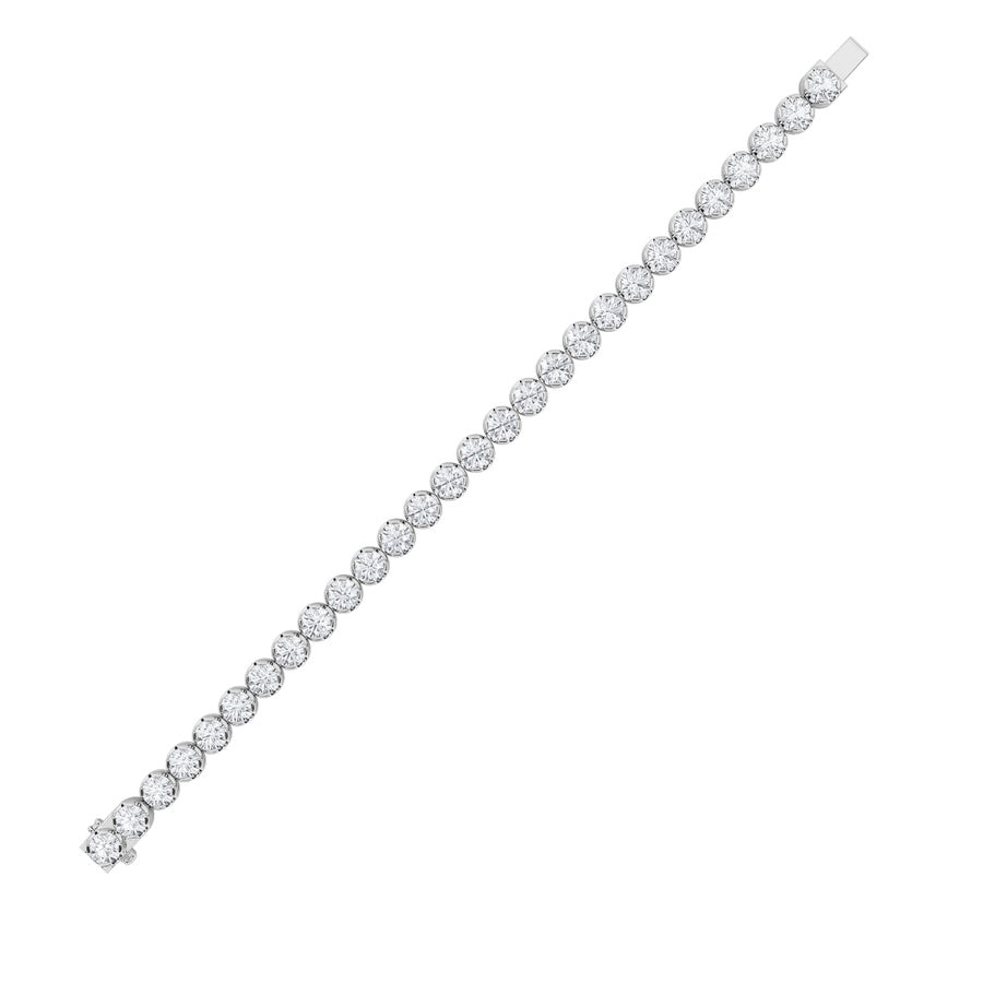 15CTW Round Shaped Lab Grown Diamond (F/VS) Bracelet in 14K Gold