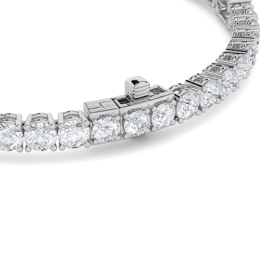 10CTW Emerald Shaped Lab Grown Diamond (F/VS) East West Station Bracelet in 14K Gold