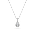 0.75CTW Pear Shaped Lab Grown Diamond (F/VS) Halo Pendant in 14K Gold