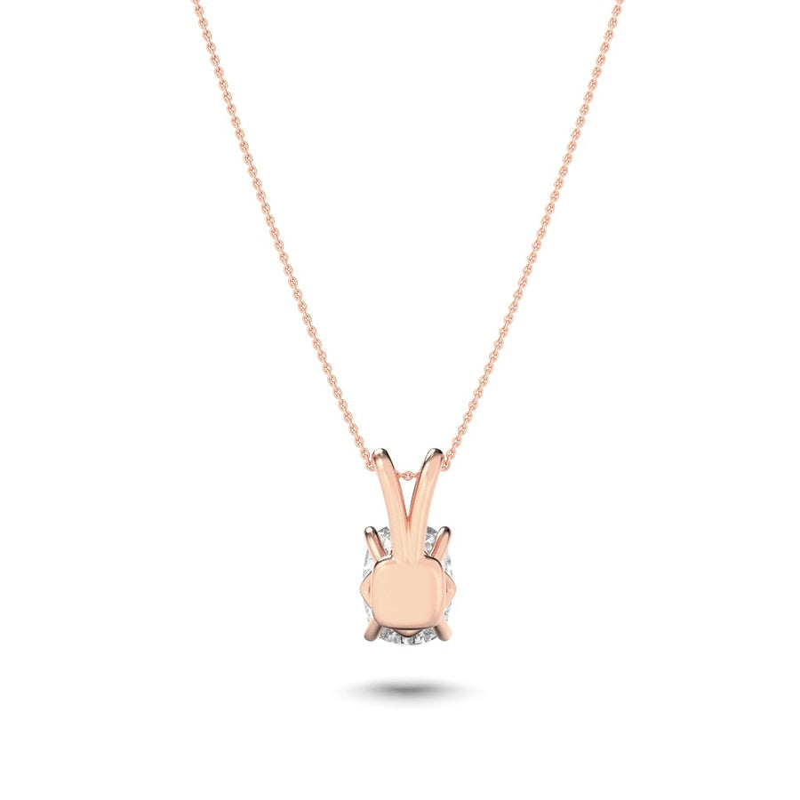 1CTW Elongated Cushion Shaped Lab Grown Diamond (F/VS) Split Bale Solitaire Pendant in 14K Gold