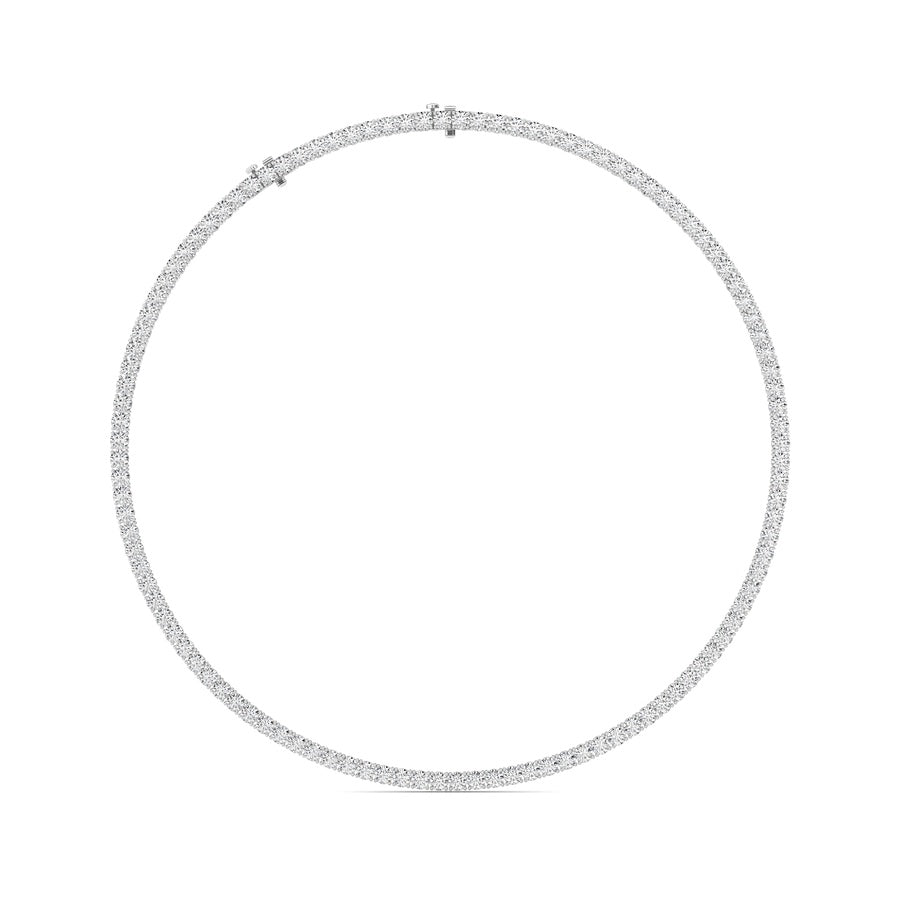 41CTW Round Shaped Lab Grown Diamond (F/VS)  Necklace in 14K Gold