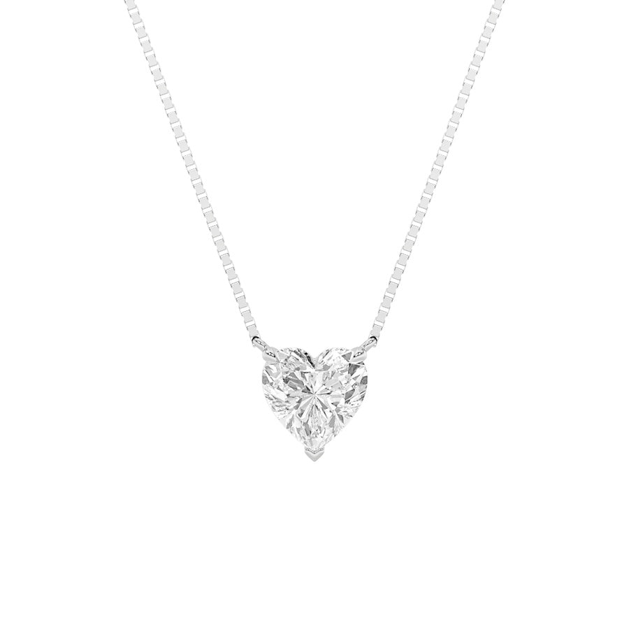 1CTW Heart Shaped Lab Grown Diamond (F/VS) Heart Shaped Necklace in 14K Gold