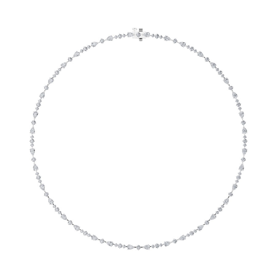 12CTW Pear Shaped Lab Grown Diamond (F/VS) Fashion Necklace in 14K Gold