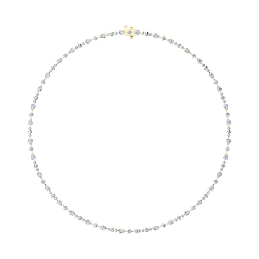12CTW Pear Shaped Lab Grown Diamond (F/VS) Fashion Necklace in 14K Gold