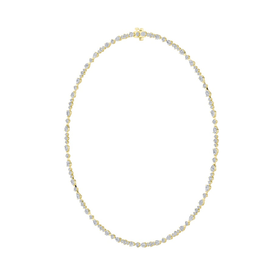 12CTW Pear Shaped Lab Grown Diamond (F/VS) Fashion Necklace in 14K Gold