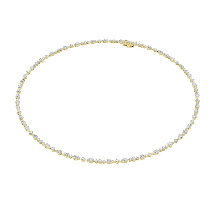 12CTW Pear Shaped Lab Grown Diamond (F/VS) Fashion Necklace in 14K Gold
