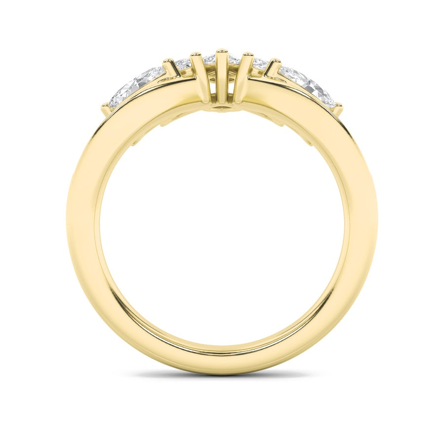 1.5Cttw Marquise Shaped Lab Grown Diamond (F/VVS)Fancy Contour Ring in 14K Gold