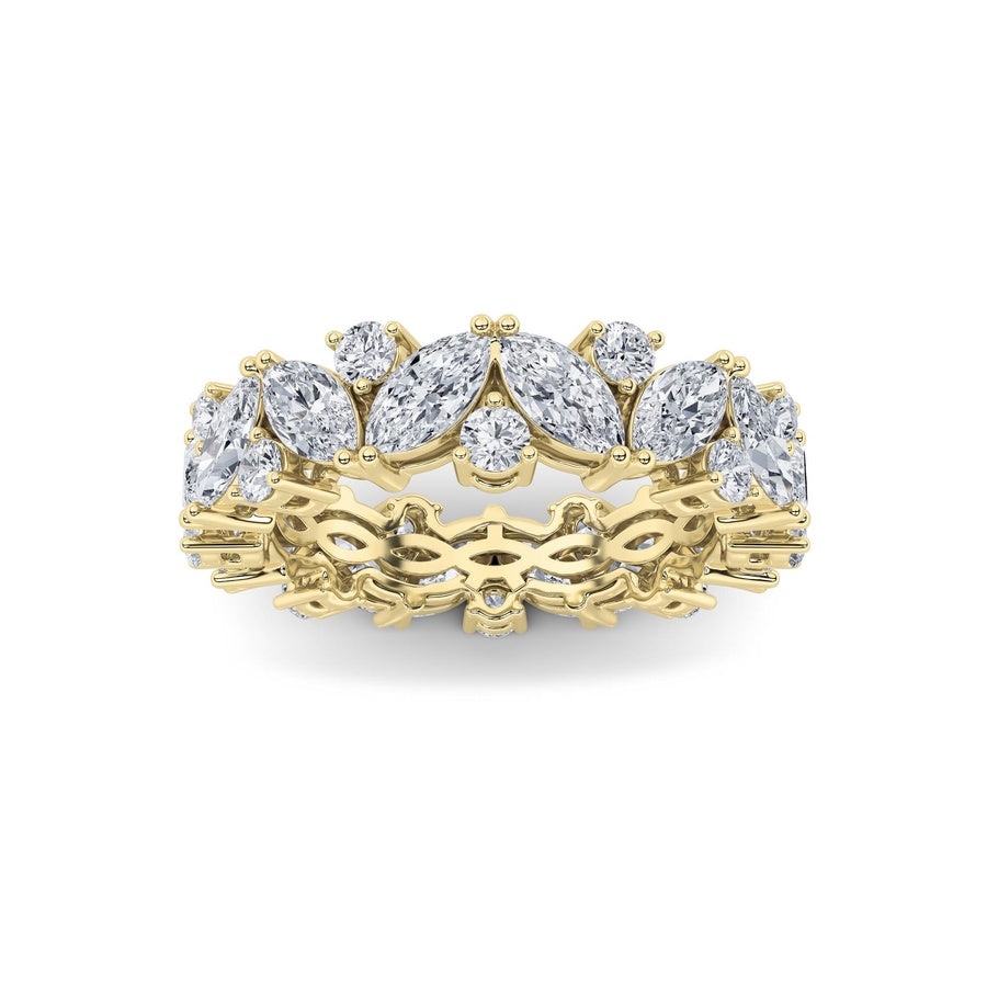 3CTW Marquise Shaped Lab Grown Diamond (F/VVS) Eternity Band Ring in 14K Gold