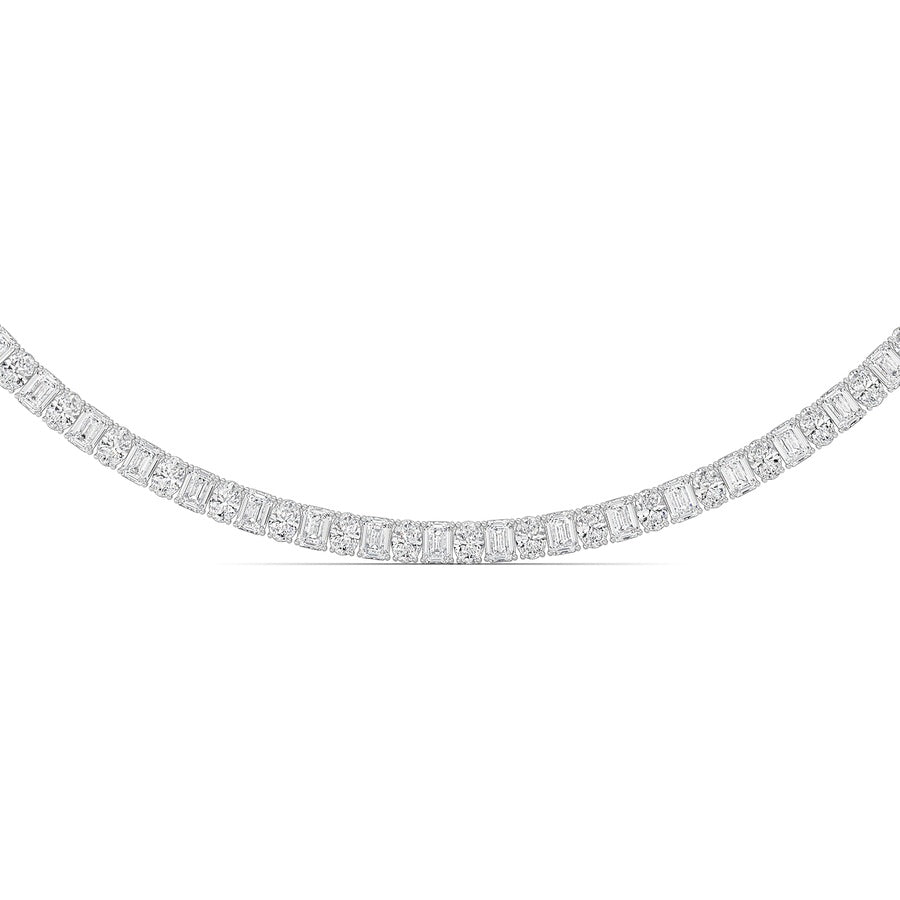 33CTW Emerald Lab Grown Diamond (F/VS ) Necklace in 14K Gold