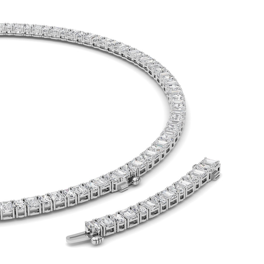 33CTW Emerald Lab Grown Diamond (F/VS ) Necklace in 14K Gold
